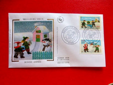 FDC sur soie  1er jour :  2001  MEILLEURS VOEUX