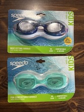 NEW SPEEDO KIDS GOGGLES 2 PACK FUN COLORS Ages 3-6 No Leak UV Protection