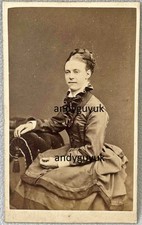 CDV LADY BY MOSES BOWNESS AMBLESIDE ANTIQUE PHOTO FASHION DRESS VICTORIAN HAIR