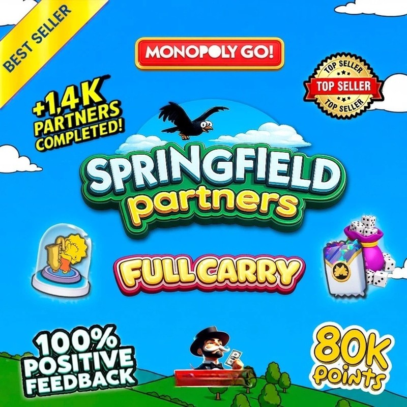 Springfield Partner Monopoli Go Partners Event Full Carry Slots - INSTANT FINISH