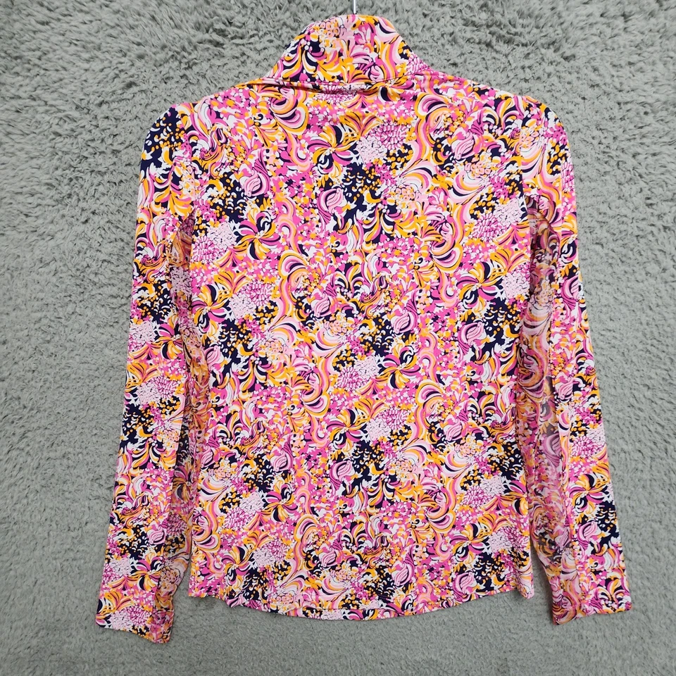 Camisa IBKUL para mujer XS Marissa rosa intenso naranja pelado golf 1/4 cremallera precio de venta sugerido por el fabricante 101 USD NUEVA Foto 3 de 4