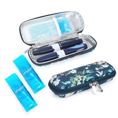 YOUSHARES Portable Insulin Cooler Travel Case - TSA Small, Z_Camellia 