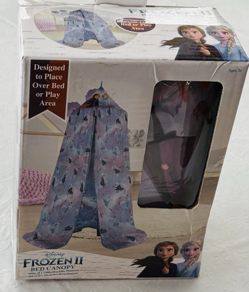 Tienda con dosel Disney Frozen 2 camas Olaf blanca azul 100 x 130 x 15 pulgadas nueva en caja Foto 2 de 4