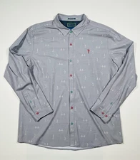 William Murray Shirt Mens 2XL Holiday Golf Print Button Down Long Sleeve Fun