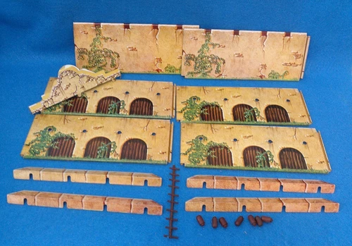 Marx vintage Walt Disney Alamo tin walls, ramparts, pins + ladder and top piece