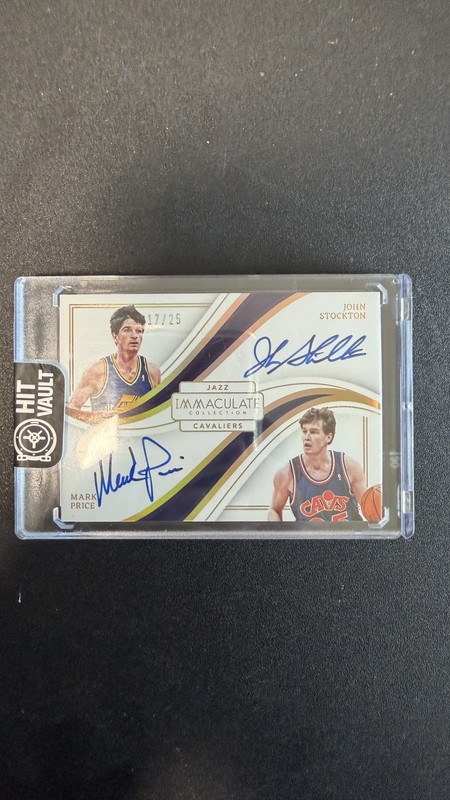 2022-23 Panini Immaculate Collection John Stockton/Mark Price Dual Auto /25