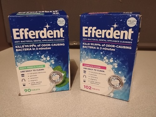 Efferdent Lot Of 2 192 Tablets Complete Clean And Minty Fresh Clean