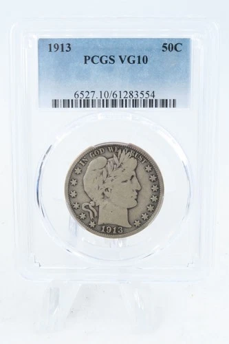 1913-P PCGS VG10 Barber Half Dollar Business Strike 50C