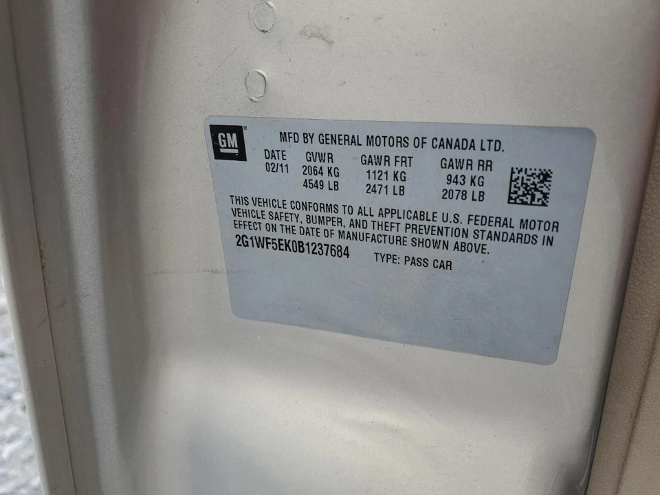 Used Deck Lid fits: 2011 Chevrolet Impala w/o spoiler exc. police package Grade Foto 2 de 4