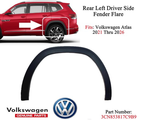 Genuine Volkswagen Atlas 2021-2026 Rear Left Fender Flare Wheel Arch Molding