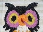 Vintage Melted Plastic Popcorn OWL Halloween Fall Decoration HTF Purple Orange  — photo 2