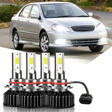 9006 9005 LED Headlight KIT Combo Bulbs High Low Beam Super Bright White 10000K/