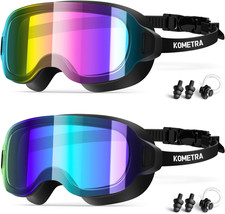 Adult Swim Goggles 2 Pack, Frameless Wide View anti Fog UV Protection Pool Swimm