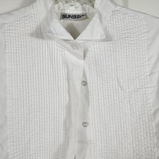 Sunbelt Vtg 80s 90s Tuxedo Shirt XL Wedding White Formal Prom Proper Flex Collar