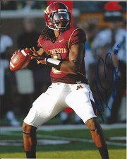 MINNESOTA GOPHERS MARQUEIS GRAY SIGNED 8X10 PHOTO W/COA MARQUIES NFL DRAFT B
