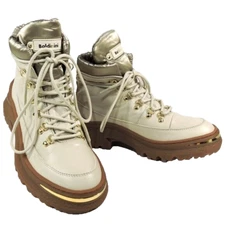 BALDININI 🇮🇹 WOMEN'S BEIGE LEATHER COMFORT WINTER BOOTIE