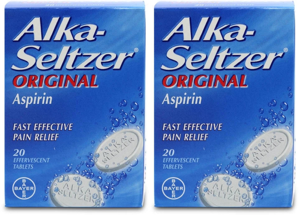 Alka Seltzer Original Aspirin 20 Effervescent Tablets X 2