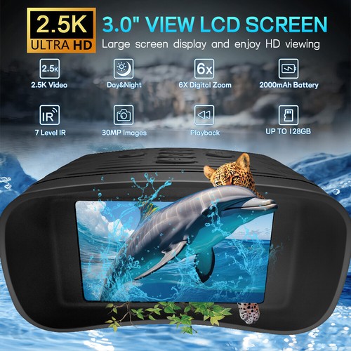 1080P Binoculars 2.5K 30MP Infrared Night Vision Goggles Hunting Video Recording - Picture 2 of 24
