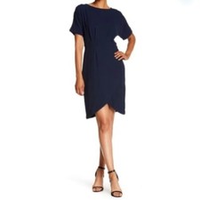 NEW Bobeau large navy dolman faux wrap dress