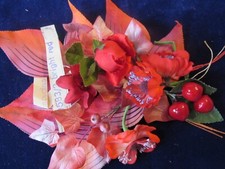 Vintage Millinery Flower Collection Red 1 1/2-2" w/Cherry Berry German H5064