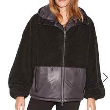 Nwt Frame Shell Paneled Fleece Hooded Mix Media Sherpa Mix Anorak Jacket $598 M