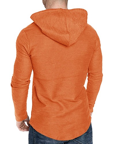 Mens Fashion Athletic Hoodies Sport Sweatshirt Solid Color Fleece Pullover Or... - Picture 6 of 6