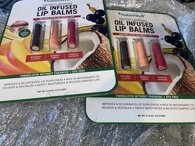 Naturewell Oil Infused Lip Balms Coconut Mango Açaí Set Of 2 New In Pkg