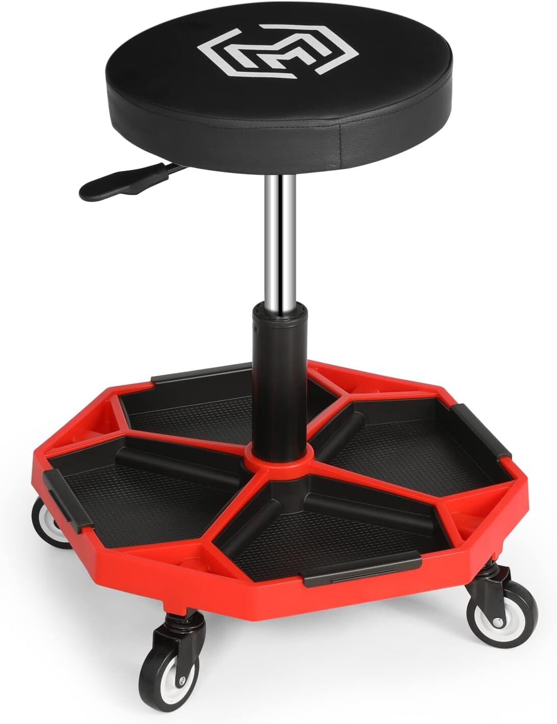 M-AUTO Pneumatic Mobile Rolling Garage Stool with Equipment Tray