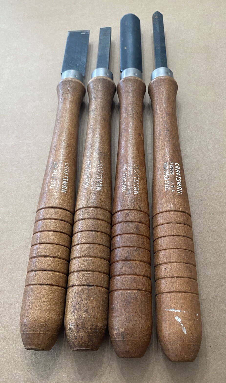 Craftsman Wood Turning Lathe Tools 4 Piece Lot USA Made Chisels Gouges