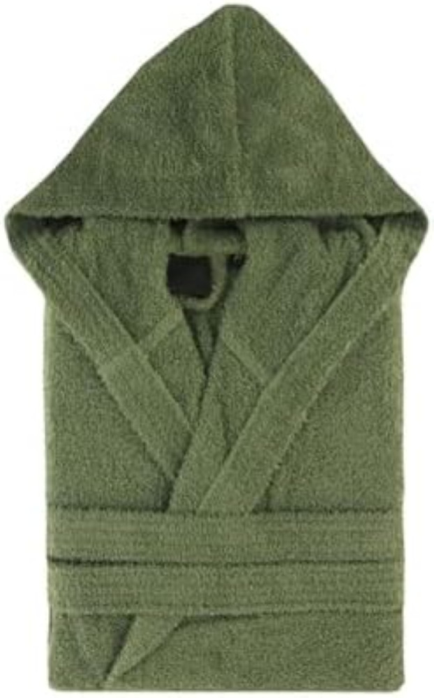 Accappatoio RA Hoja Verde Foglia L con Cappuccio e Borsa