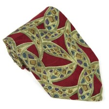 Eddie Bauer 100% Silk Abstract Multicolor Necktie Made in USA 57x3.75 inches
