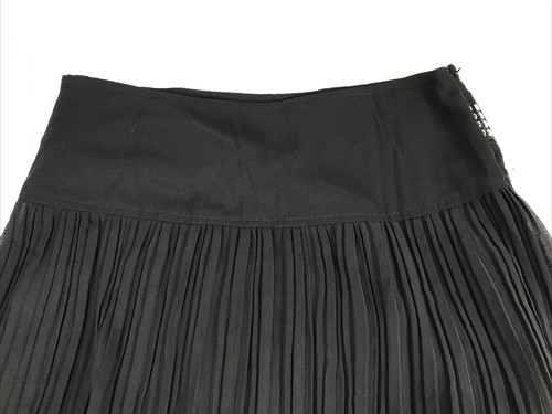 Fei Yan Skirt Black Size 34 14 16 Maxi Micro Pleated Beaded Embroidered Lined - Picture 6 of 10