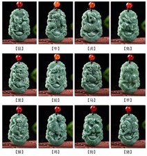 Certified Green Burma Natural A Jade jadeite Zodiac Lucky Pendant Necklace AAA