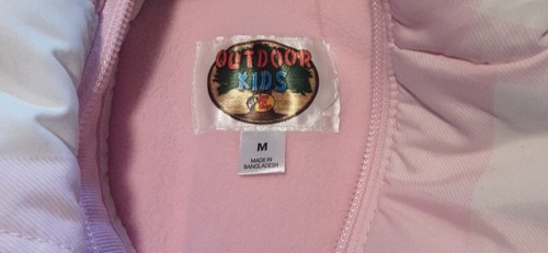 Outdoor kids Girls Pink Long Sleeve Hooded Winter Puffer Jacket M - Picture 2 of 8