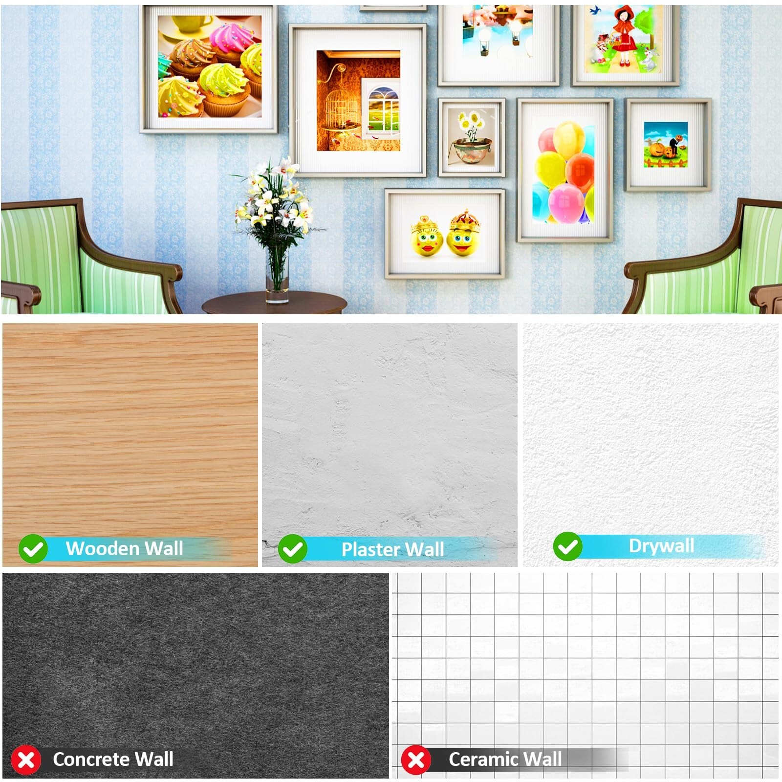 30 lb Picture Hangers (30 Set), Professional Picture Hanging Hooks with Nails...