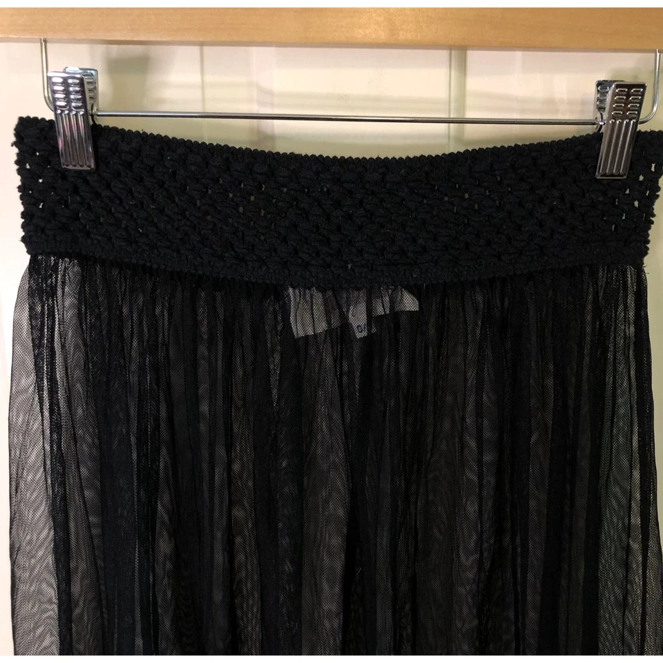 Falda Transparente Gypsy Junkies Para Mujer S Floral Bordado Malla Transparente Boho Festival Foto 3 de 4