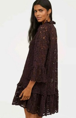 h&m burgundy lace dress