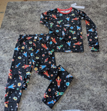 NWT PJ Place 2 piece Pajama Set Long Sleeve Boys Spaceships Rockets Size 14