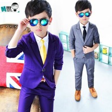 2pcs Kids Baby Boys Wedding Party Suit Coat Pants For Concert Gentleman Clothing
