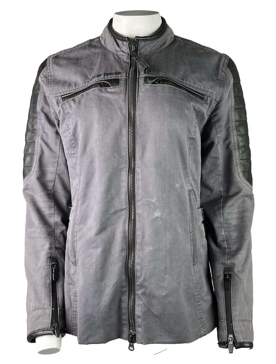 ICON MH1000 US Women's Large Gray Textile + Leather Motorcycle