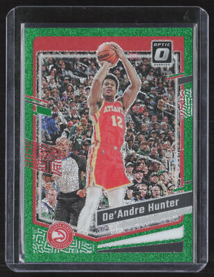 AH- De'Andre Hunter 2023-24 Donruss Optic Green Glitter /77 Atlanta Hawks