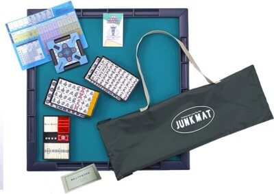 #ad Taiyo Giken Mahjong Set Junk Mat Tiles Amos Prime Gear Japan Tracking Carry Bag $122.00