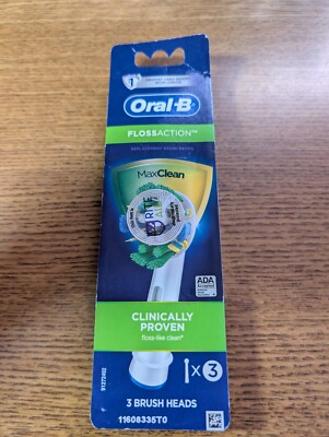 Oral-B FlossAction Replacement Brush Heads ( 3 pack)-Bacteria Guard Bristles