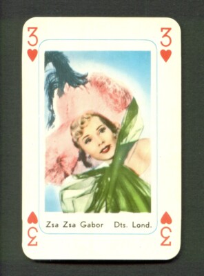 1959 Maple Leaf Gum Playing Card ZSA ZSA GABOR Actress BUDAPEST Hungary
