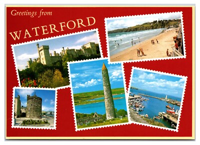 Vintage 1990s - Greetings From Waterford, Ireland Postcard (Not Posted)