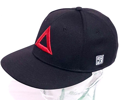 The GAME Brand Triangle Delta Logo Fitted SMALL GameTek Hat Cap Flat Bill Black