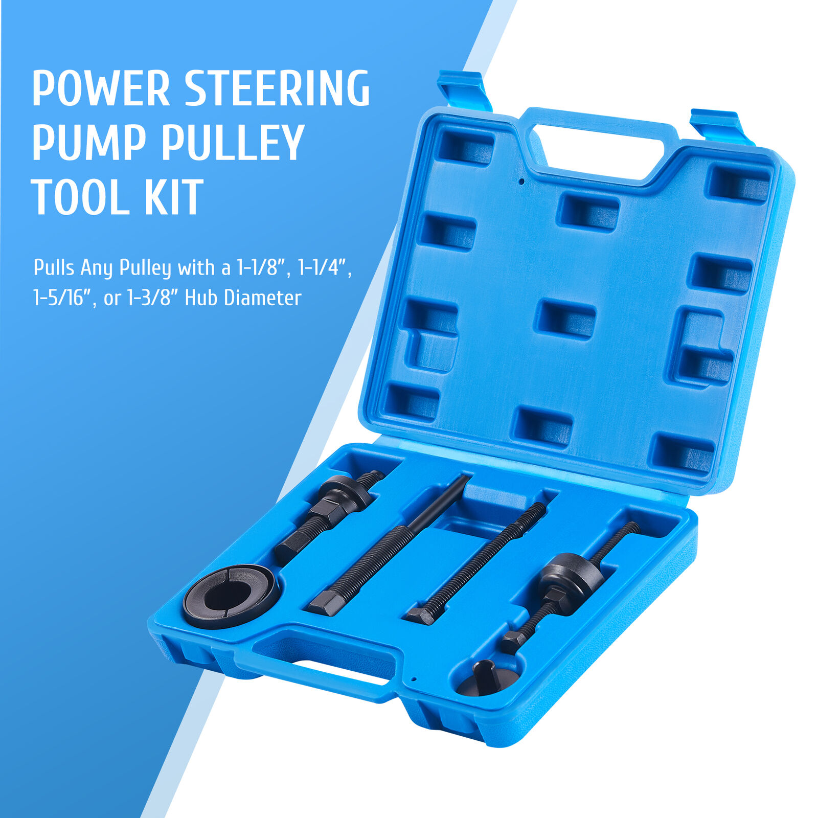 OMT 7pc Power Steering Pump Pulley Removal Tool Set for Jeep Ford Chevrolet More