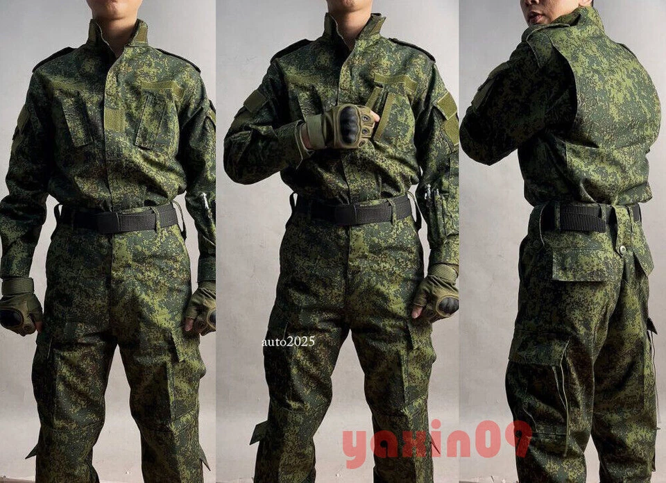 2pc Camo Jacket Military Uniform Hunting Set Outfit Coat Top Pants Security Army - Image 2 of 4