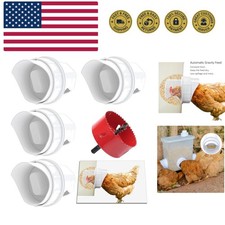 DIY Chicken Feeder Rain Proof Poultry Feeder Port Gravity Feed Kit for Bucket...