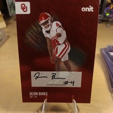Deion Burks 2025 Onit Athlete Oklahoma Sooners Football Signatures Auto